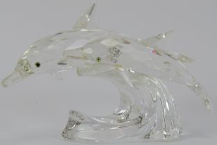 A Swarovski SCS ‘Lead me the dolphins’ crystal glass figurine. Annual Edition 1990 with