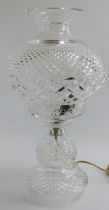 A large Waterford crystal table lamp. Formed in two sections. Waterford mark present. 49 cm