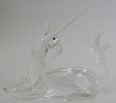 A Swarovski ‘Unicorn’ crystal glass figurine, 1996 SCS edition. From the Fabulous Creatures