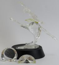 A Swarovski ‘Magic of Dance Anna’ crystal glass figurine, 2004 SCS edition. Glass plaque, stand,