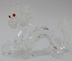 A Swarovski ‘Dragon’ crystal glass figurine, 1997 SCS edition. From the Fabulous Creatures series.