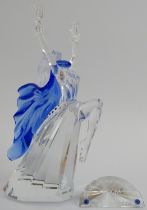 A Swarovski ‘Magic of Dance Isadora’ crystal glass figurine, 2002 SCS edition. Glass plaque, boxes