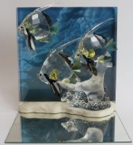 A Swarovski Wonders of the Sea ‘Community’ crystal glass figural group, 2007 SCS edition. Part of