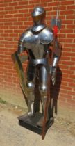 A life sized replica of a 16th century knight’s suit of armour. Forged in steel and brass and