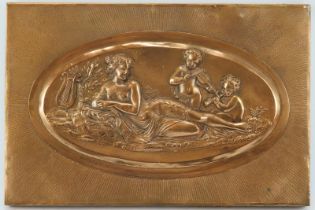 A Neoclassical style copper electrotype plaque, probably late 19th/early 20th century. Depicting