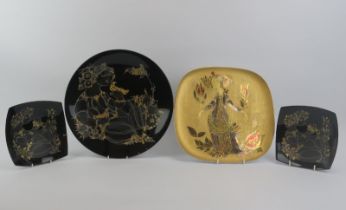 Four Rosenthal Studio Line porcelain wall plates and charger, 20th century. Comprising two plates