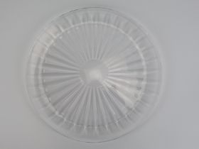 A Val St Lambert clear glass serving dish retailed by Tiffany & Co, late 20th century. Etched mark