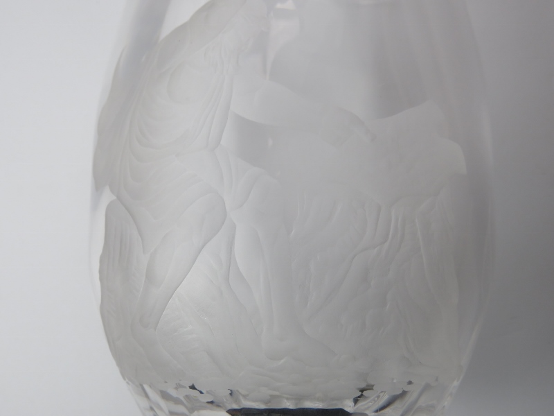 A Mary Stevens for Stuart crystal glass vase engraved depicting Hephaestus the Greek God of Fire, - Image 2 of 4