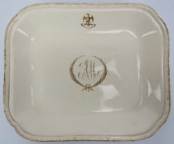 A Wedgwood creamware tray, late 18th century. Of octagonal form. Impressed mark to reverse. 26 cm