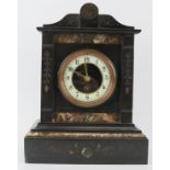 A French marble and slate mantel clock, 19th century. Inscribed ‘Gabriel London Fabrique de Paris’