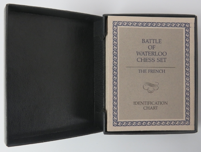 A Franklin Mint Waterloo Museum ‘Battle of Waterloo Chess Set’. The cover designed as a blue and - Image 3 of 3