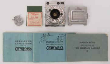 A Vintage Swiss Jaeger le Coultre Co Compass Camera II. No 3365. 35MM lens. Instruction manuals