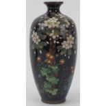 A Japanese cloisonné enamelled vase, late Meiji/Taisho period. 14.5 cm height. Condition report: