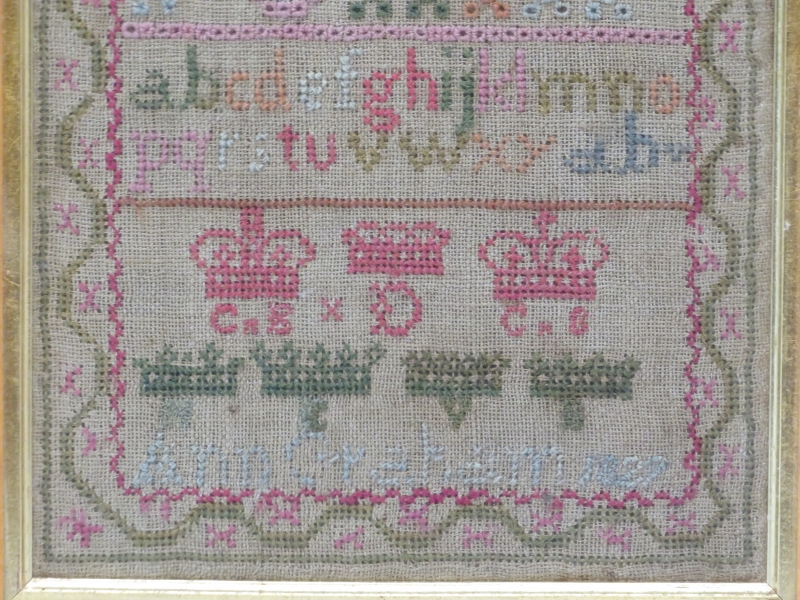 Two Georgian period needlework samplers. Dated 1737 (George II) and 1827 (George III). Framed and - Image 2 of 2