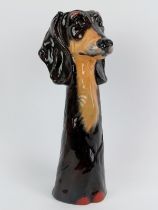 A large dachshund dog ceramic vase designed by Jack Graham. Dragonfly Manufacturing Limited