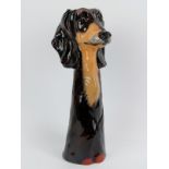 A large dachshund dog ceramic vase designed by Jack Graham. Dragonfly Manufacturing Limited