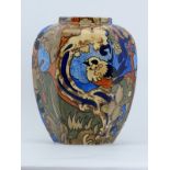 A Bursley Ware Amstel pattern vase designed by Frederick Rhead, circa 1920s. Hand painted