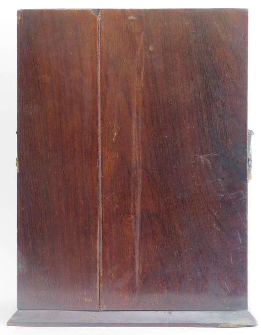 Tobacconalia: An Edwardian rosewood and marquetry inlaid smokers cabinet. Decorated with cherubs, - Image 6 of 8