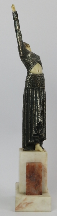 An Art Deco Chapirus style dancing female figurine, 20th century. 40.3 cm height. Condition - Image 2 of 3