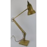 A vintage Herbert Terry gilt cream anglepoise lamp, mid 20th century. Base: 15 cm width. Condition