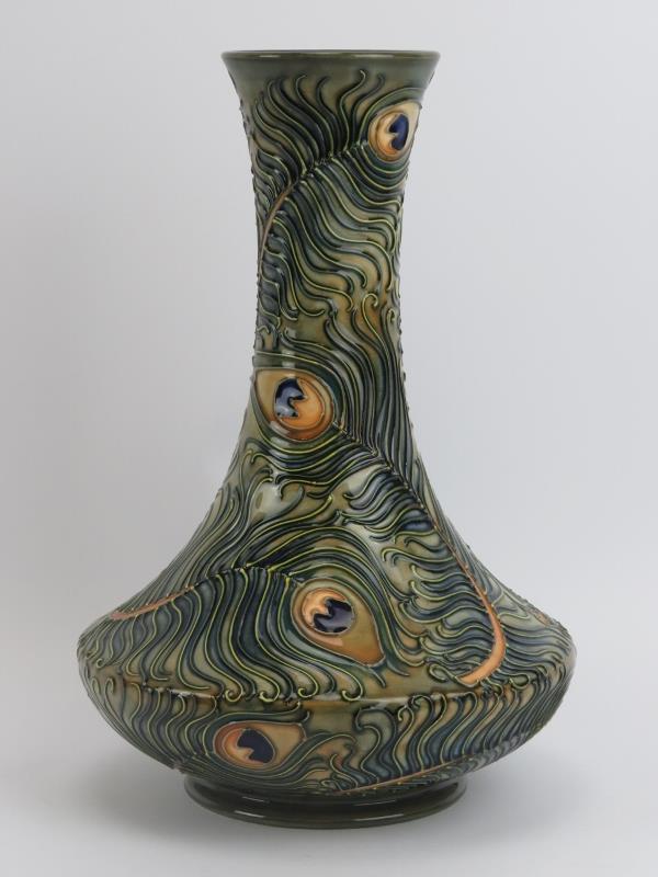 A large Moorcroft ‘Phoenix’ pattern vase designed by Rachel Bishop, dated 1998. Tubeline decorated