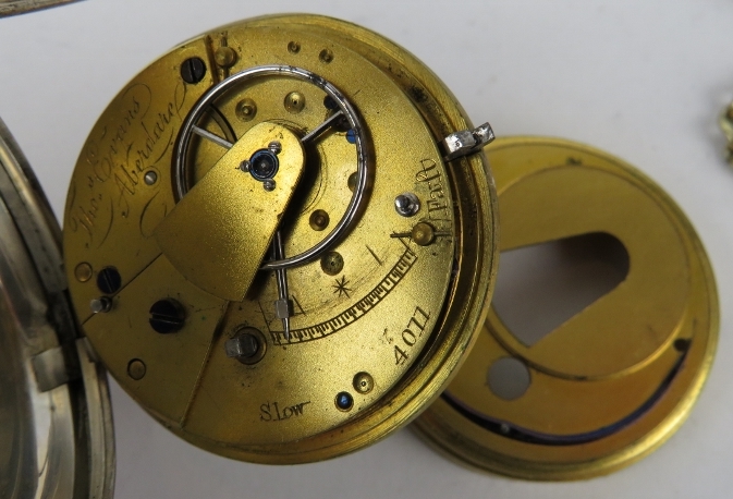 A Victorian silver cased full hunter pocket watch and a similar silver cased pocket watch by Thos - Image 3 of 4