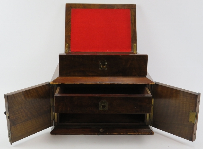 A walnut writing box and Japanese carved bamboo page turner, late 19th/early 20th century. Box: 19.5 - Image 2 of 6