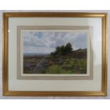 George Vicat Cole, (1833-1898) - A framed & glazed watercolour, 'Sheep on the moorland', mono