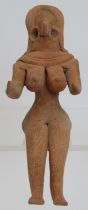 A South Indus Valley Harappan civilisation fertility figure, South Asia, possibly circa 2000 BC.