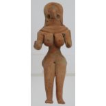 A South Indus Valley Harappan civilisation fertility figure, South Asia, possibly circa 2000 BC.