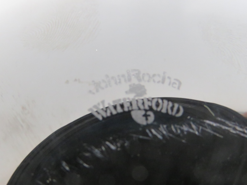 A Waterford lead crystal black glass bowl with clear diamond cut rim by John Rocha. Maker/designer - Image 3 of 3