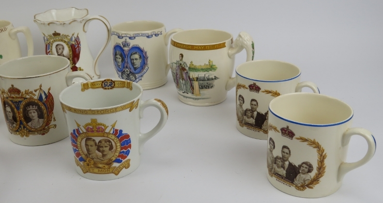 A collection of Royal Commemorative Coronation printed ceramic cups, mugs and saucers. Edward VIII - Image 4 of 4