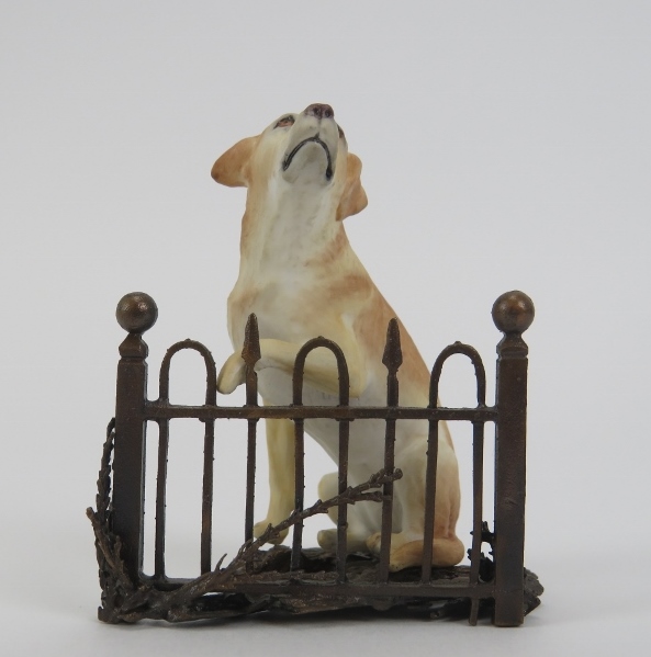 A Royal Worcester porcelain’ Yellow Labrador’ by Doris Lindner and two miniature dog figurines. - Image 5 of 11