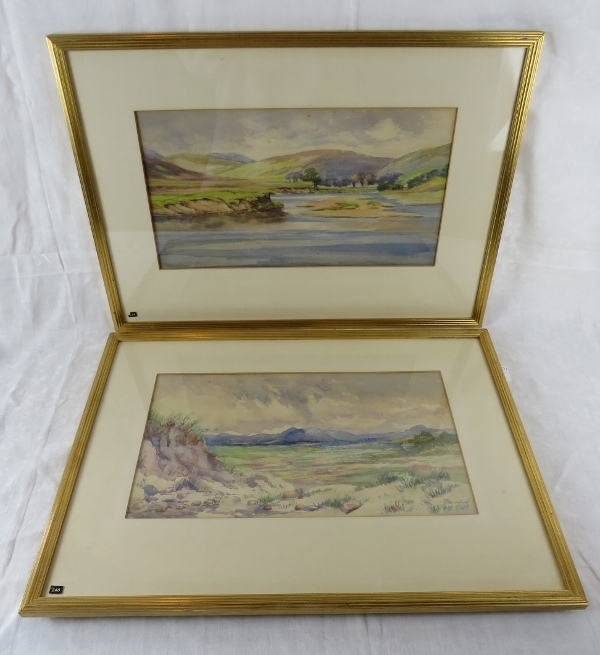 Viscountess Darnley (20th century) - Three framed watercolours, 'Dolreavoch Lodge', 'Dormoch