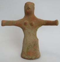 An ancient ‘Holy Land’ terracotta votive figure, Near Eastern, possibly circa 1500 - 500 BC. 11.2 cm