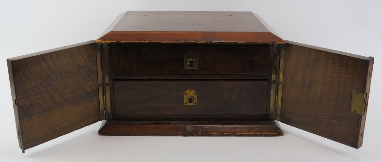 A walnut writing box and Japanese carved bamboo page turner, late 19th/early 20th century. Box: 19.5 - Image 3 of 6