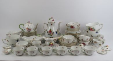 A Herend porcelain part breakfast and dinner service, 20th century. Mainly decorated in the ‘