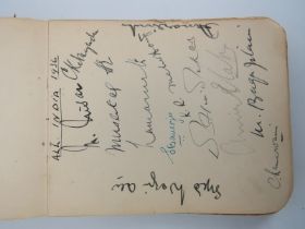 An autograph album containing cricketer’s signatures, circa 1930s. See additional images for further