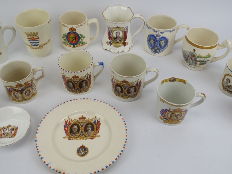 A collection of Royal Commemorative Coronation printed ceramic cups, mugs and saucers. Edward VIII - Image 3 of 4