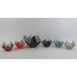 A group of six English retro glass handkerchief bowls. Manufactured by ‘Chance’. (6 items) 17.1 cm