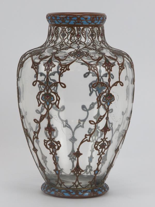 A rare French enamel and copper overlay glass vase, late 19th/early 20th century. initialled ’G. - Image 4 of 4