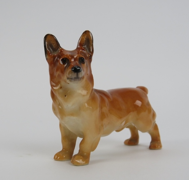 A Royal Worcester porcelain’ Yellow Labrador’ by Doris Lindner and two miniature dog figurines. - Image 4 of 11