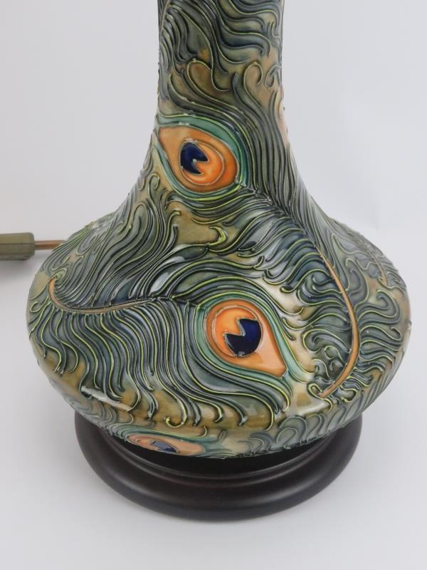 A Moorcroft ‘Phoenix’ pattern table lamp designed by Rachel Bishop, circa 1997. Tubeline decorated - Image 2 of 3
