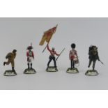 A group of five Charles C Stadden Studio hand painted pewter military figurines. Comprising a ‘