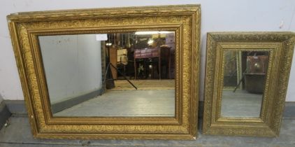 Two antique wall mirrors within ornate gilt gesso frames with moulded acanthus leaf decoration.