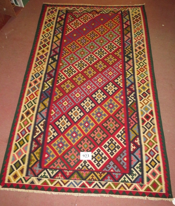 South West Persian Qashgai Kilim, central repeat pattern, multi-coloured. 240cm x 146cm (approx). - Image 2 of 2