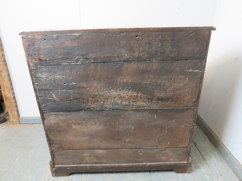 A late 17th century oak bureau of good colour, the fall front opening onto a fitted interior with - Image 6 of 6