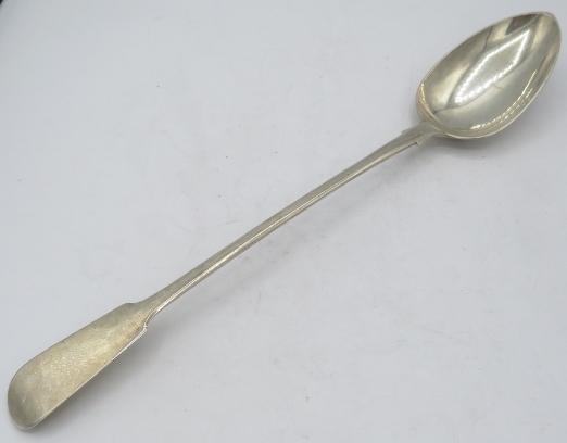 A Georgian silver fiddle pattern basting spoon, London 1804, William Sumner. Approx weight 3.6