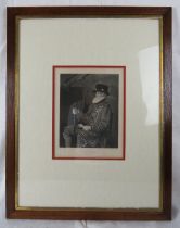 A framed & glazed photogravure, 'Garde Royal London Beefeater'. 29cm x 23cm (11 1/2" x 9") approx.