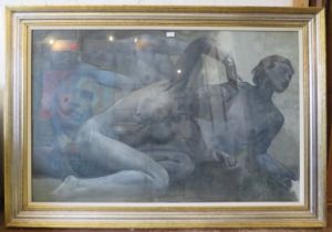 Erich Wolfsfeld (1884-1956) - 'Figure study', signed, monumented and impressive, mixed media/oil